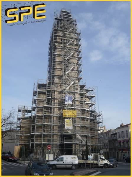Installation d'échafaudage - Eglise Saint-Barnabé - Marseille - Bouches-du-Rhône (13)