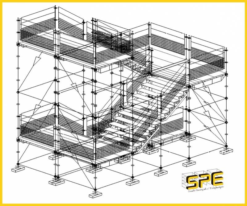 Location d'un escalier grand public temporaire SPE