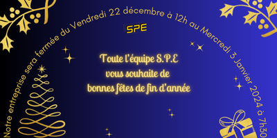 fermeture pour fêtes de fin d'année